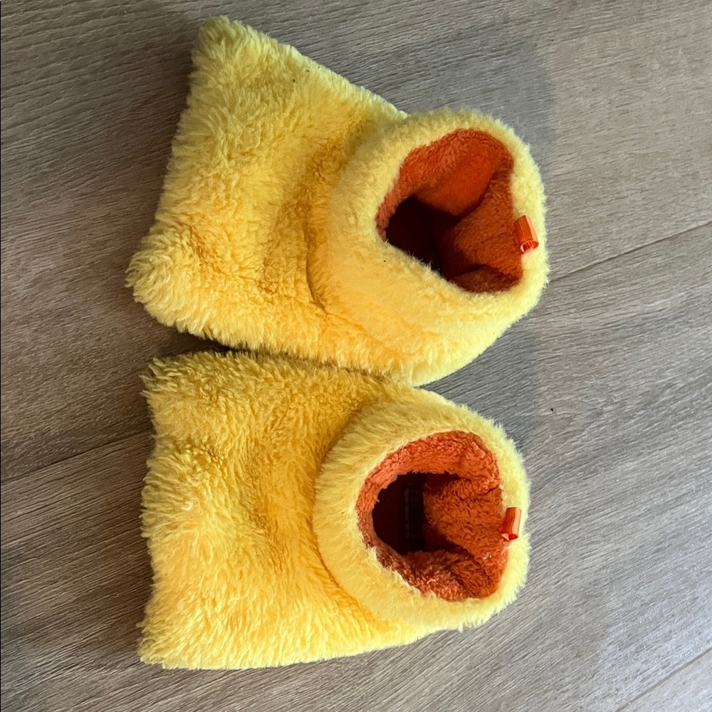 Wonder Nation Yellow Fuzzy Baby Slippers
